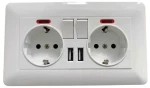 ΔΙΠΛΗ ΕΝΤΟΙΧΙΖΟΜΕΝΗ ΠΡΙΖΑ ΜΕ 2 ΘΥΡΕΣ USB & ΔΙΑΚΟΠΤΕΣ CX-05430