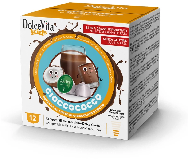 Κάψουλες Dolce Gusto Συμβατές Dolce Vita CioccoCocco Σοκολάτα Καρύδα 12 τεμάχια