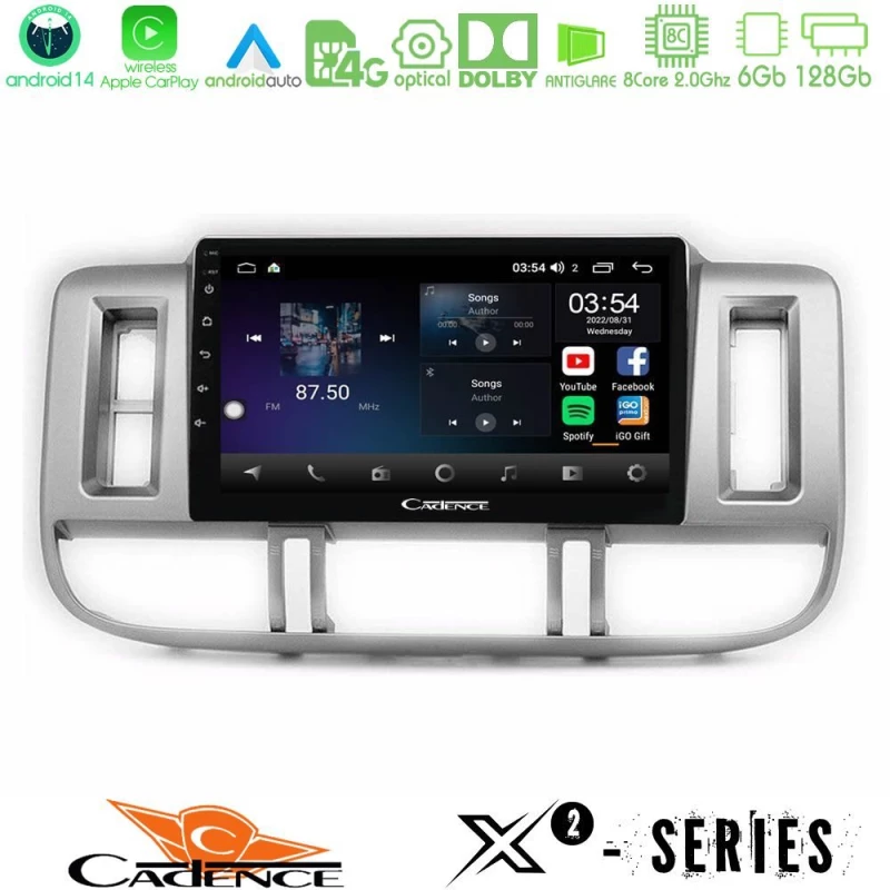 Cadence x2 Series 8core Android14 6+128gb  Nissan x-Trail (T30) 2000-2003 Navigation Multimedia Tablet 9" u-x2-Ns0905
