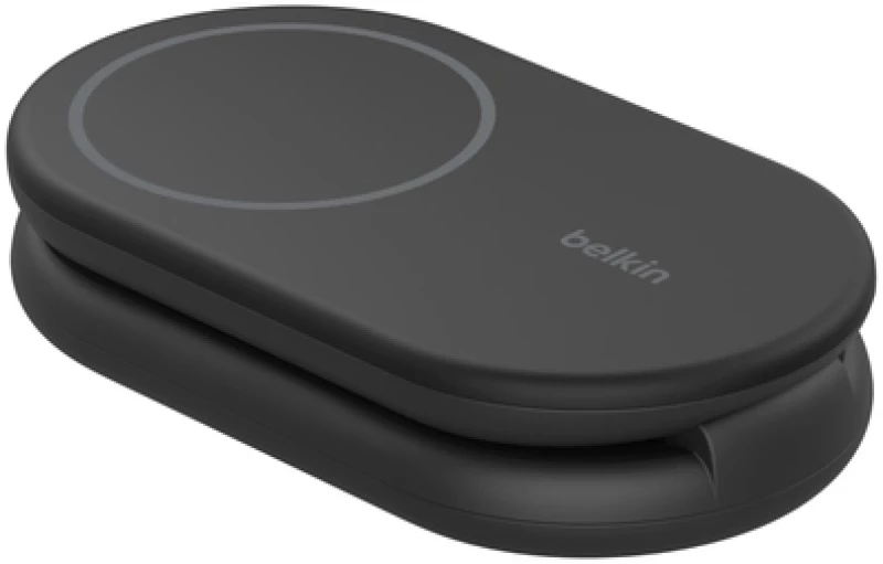 Belkin WIZ028VFBK BOOST^CHARGE™ 2-in-1 Qi2 15W Magnetic Foldable Wireless Charging Stand, Black