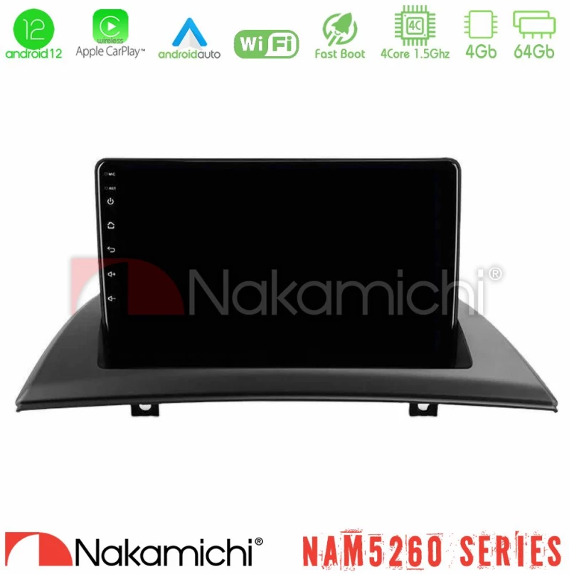 Nakamichi Nam5260 Series 4core Android13 4+64gb bmw e83 Navigation Multimedia Tablet 9" με Carplay & Android Auto u-n44-Bm0780
