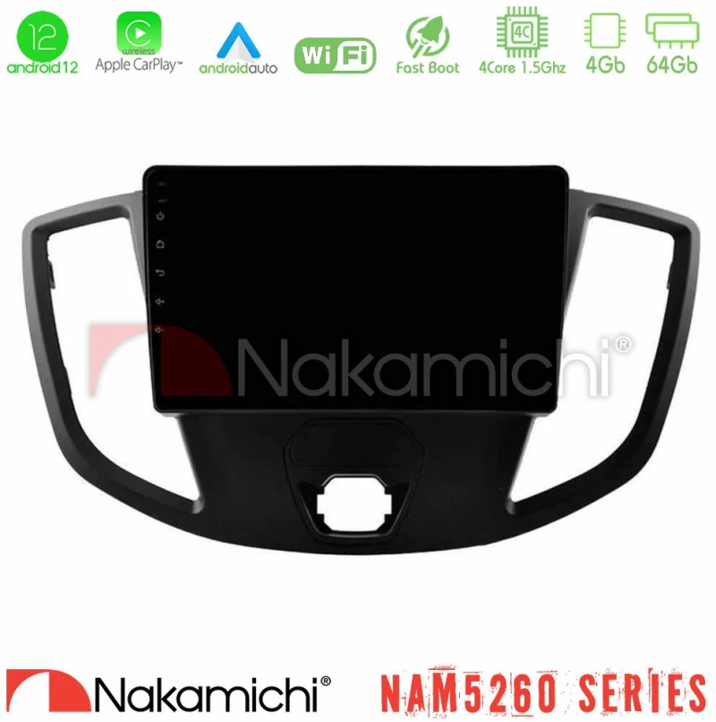 Nakamichi Nam5260 Series 4core Android13 4+64gb Ford Transit 2014-> Navigation Multimedia Tablet 9" με Carplay & Android Auto u-n44-Fd1554