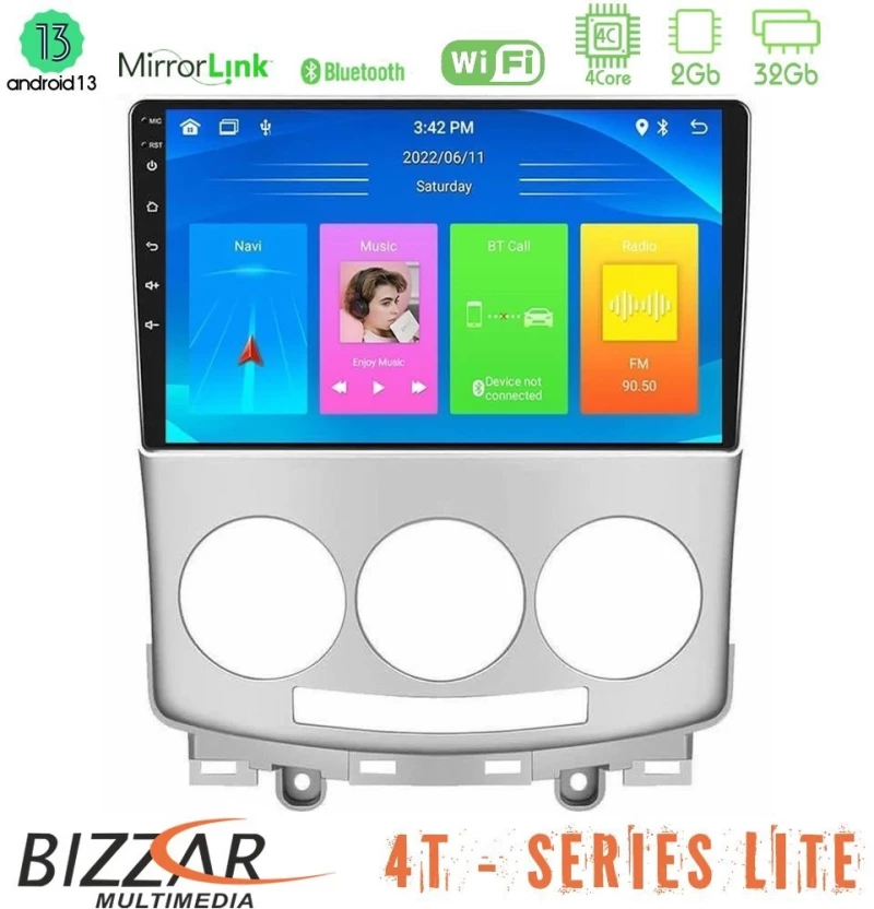 Bizzar 4t Series Mazda 5 2004-2010 4core Android13 2+32gb Navigation Multimedia Tablet 9" u-lvb-Mz0754