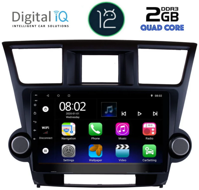 DIGITAL IQ RTB 2719_GPS (10inc) MULTIMEDIA TABLET OEM TOYOTA HIGHLANDER mod. 2008-2015