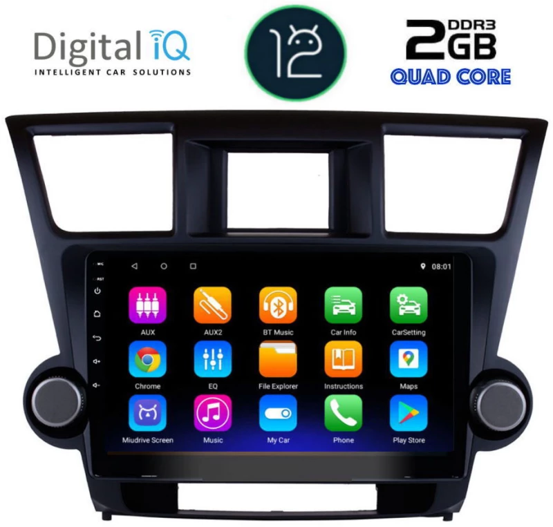DIGITAL IQ RTB 2719_GPS (10inc) MULTIMEDIA TABLET OEM TOYOTA HIGHLANDER mod. 2008-2015