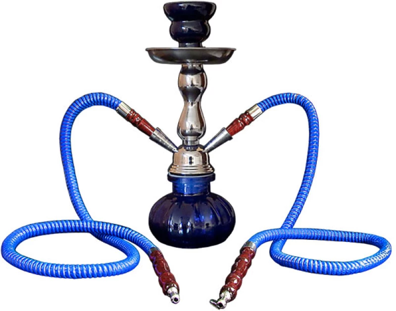 Ναργιλές Hookah Μπλε Διπλός 2 Hoses - 25cm