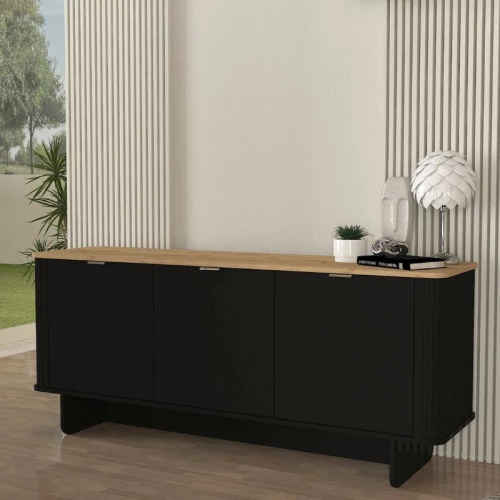520495 ΜΠΟΥΦΕΣ BOHEMA MEGAPAP ΧΡΩΜΑ ΜΑΥΡΟ - SEPET OAK 180X47X76,6ΕΚ.
