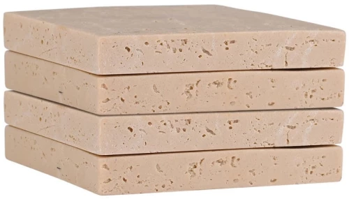 ESTIA ΣΟΥΒΕΡ ΜΕ ΟΨΗ TRAVERTINE 10x10cm ΣΕΤ 4ΤΕΜ.