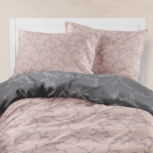 Σεντόνια Εμπριμέ Σετ Nest Υπέρδιπλα Με Λάστιχο Ροζέ 240 x 260 cm + 160 x 200 cm + 40 cm + (2) 50 x 70 cm