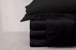 AZUR BLACK ΣΕΤ ΣΕΝΤΟΝΙΑ  ΥΠΕΡΔΙΠΛΑ 240x260cm  100%COTTON SATIN 230TC - -
