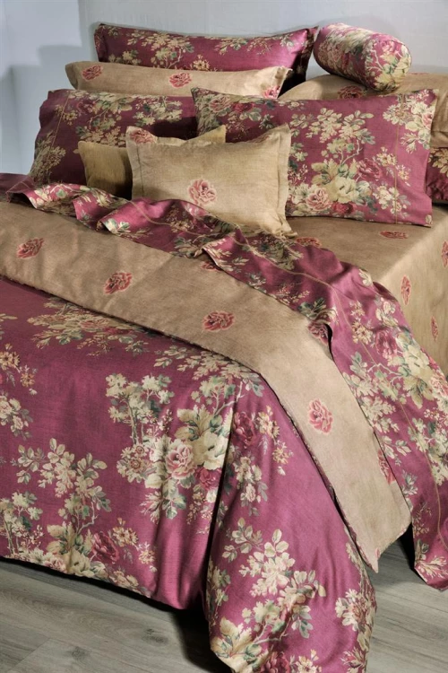 Σετ Σεντόνια Down Town S-886 English Flower Red - Μονό 175x255