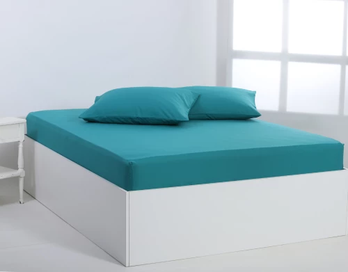 Βαμβακερό σεντόνι essentials (225cm x 267cm) teal blue - -