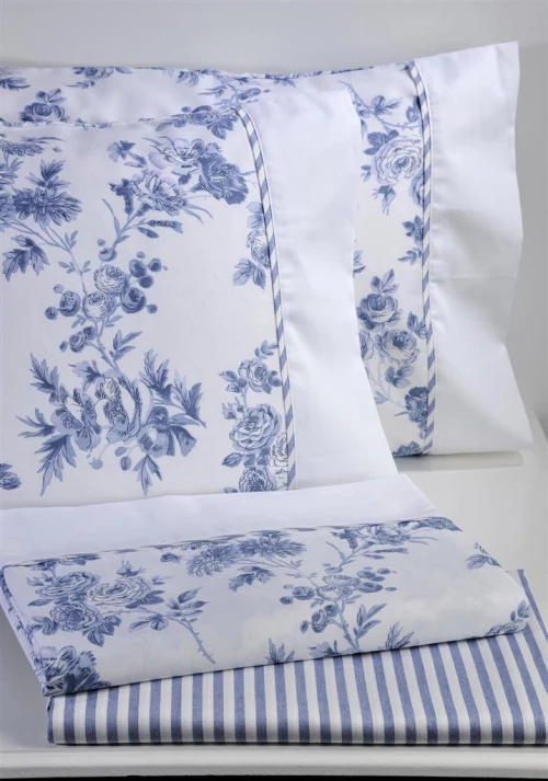 Σετ Σεντόνια Down Town S-782 Porcelain White Stripe - Μονό 175x255