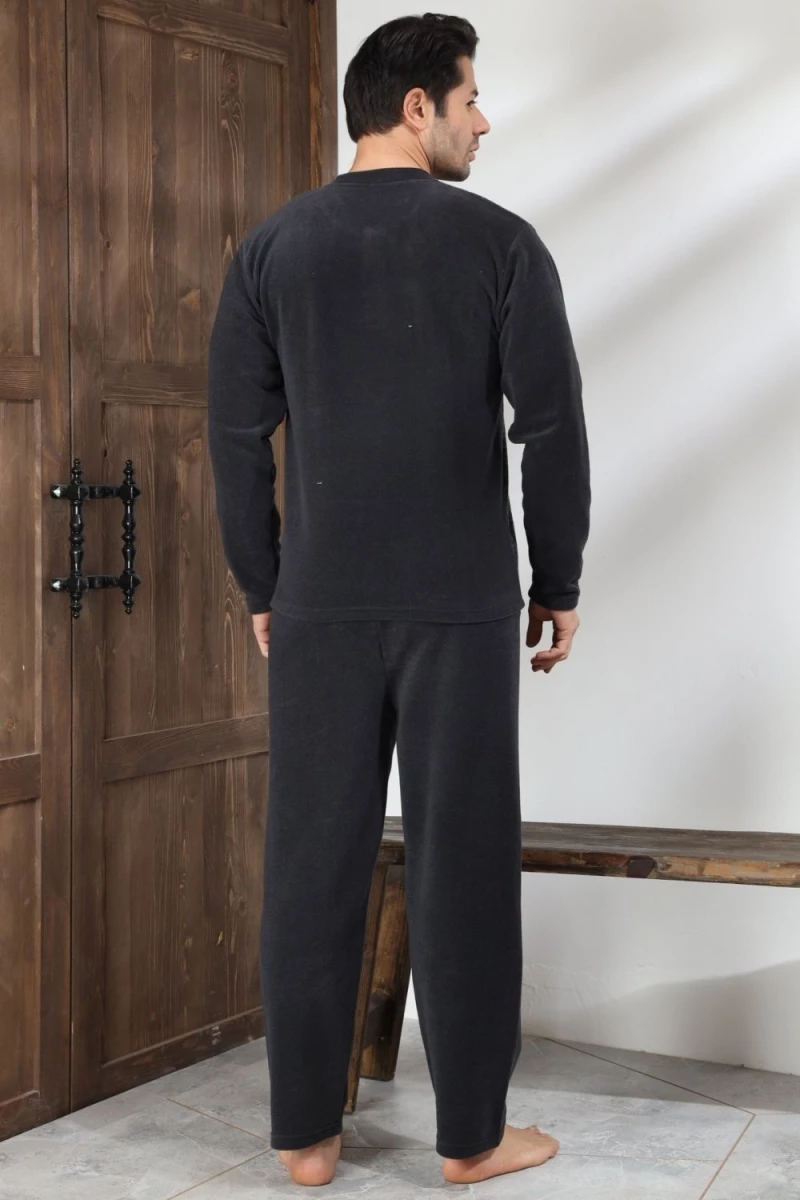 Ανδρική Πιτζάμα Fleece W0658 - ΜΑΥΡΟ