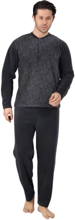 Ανδρική Πιτζάμα Fleece W0658 - ΜΑΥΡΟ