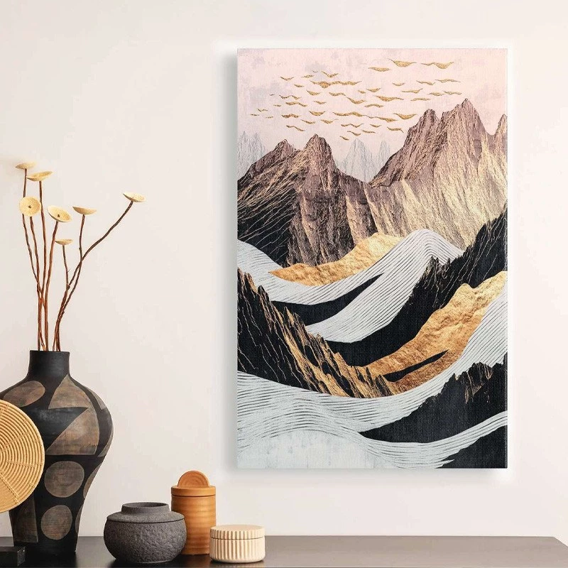 Πίνακας σε καμβά "Abstract Mountain" Megapap ψηφιακής εκτύπωσης 70x100x3εκ.