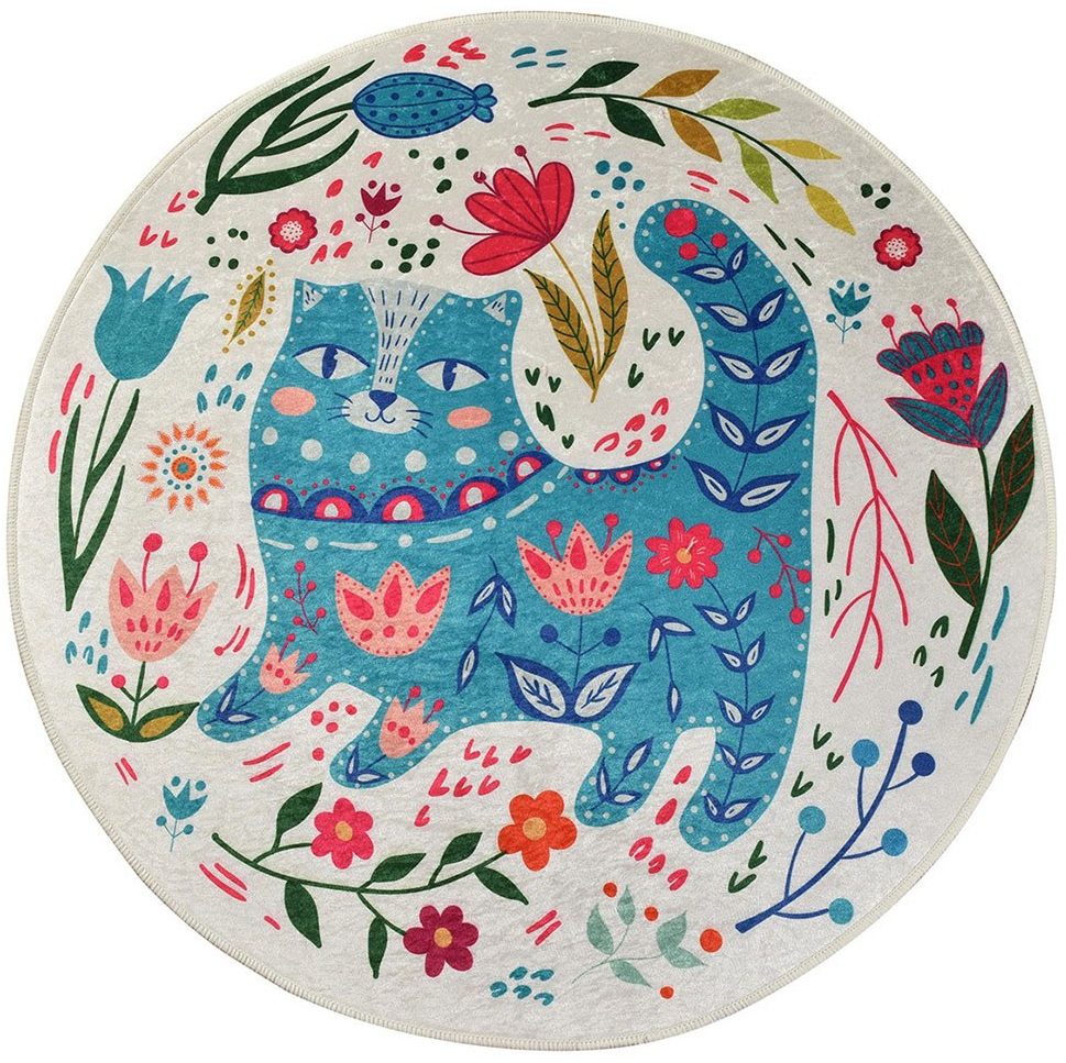 Χαλί Blue Cats 882CHL1647 Multi Conceptum Hypnose 140X140cm Round