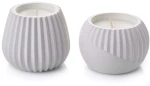 Κεριά Σε Δοχεία Kozeda & Sedas Kozeda (Σετ 2Τμχ) 689NFL1115 9x8x10/9x9x6cm White Aberto Design Παραφίνη