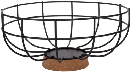 Φρουτιέρα 93104 Φ30x14cm Black Μέταλλο,Φελλός