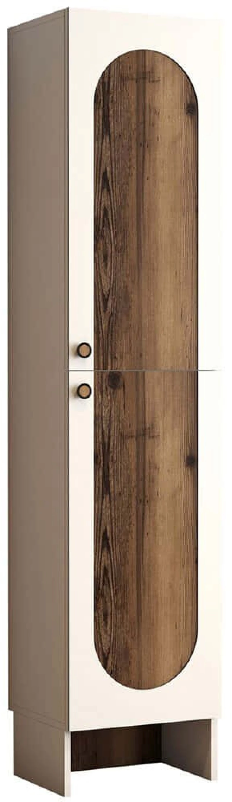 Παπουτσοθήκη - Ντουλάπι Palermo 845HCT4235 45x37x200,6cm Cream-Walnut Μοριοσανίδα, Μελαμίνη