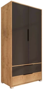 Ντουλάπα Δίφυλλη Flora 469ORN1106 90x45x183cm Oak-Anthracite Δίφυλλη