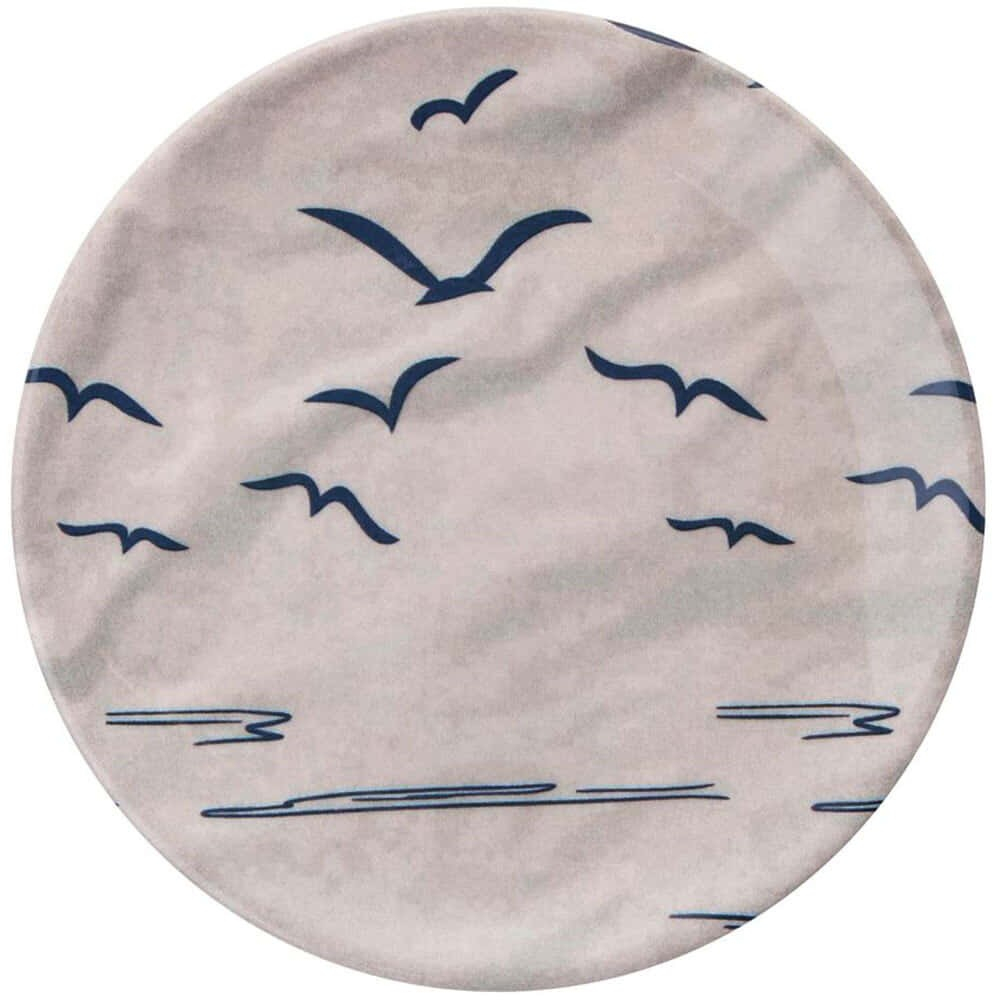 Πιάτο Ρηχό Larum (Σετ 6Τμχ) 471PST1159 25,5x25,5x2,5cm Beige-Blue Hermia Κεραμικό