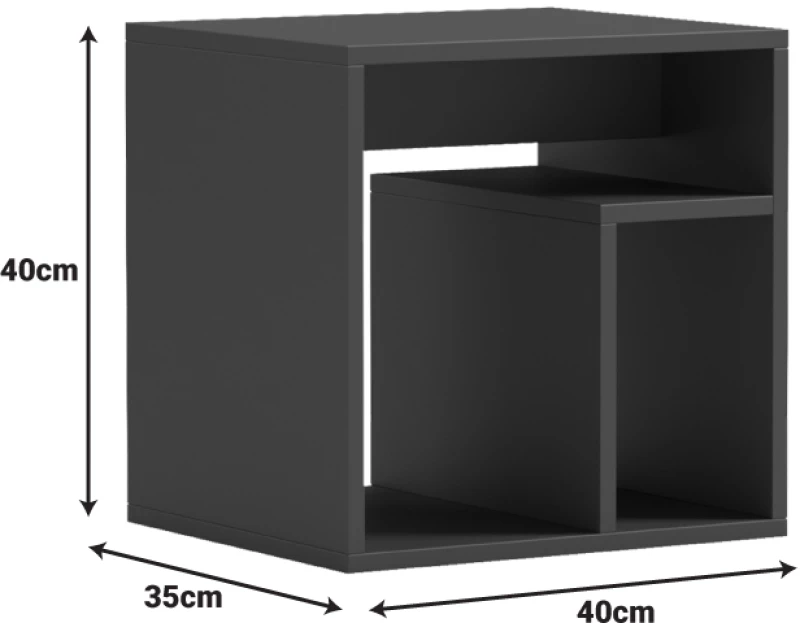 Βοηθητικό τραπέζι Doublo  ανθρακί 40x35x40εκ
