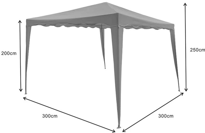 Κιόσκι Gazebo pakoworld μεταλλικός σκελετός - ύφασμα μπεζ 3x3m