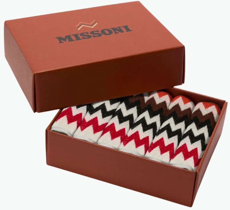 Σετ Gift Box Έξι Πετσέτες Προσώπου Missoni Zigzag Red Face Towels Six Pieces Gift Box