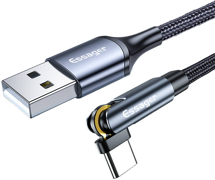 USB-A 3in1 cable, Essager, EXCCXT-WX0G, USB-C/Lightning/Micro, 15W, 1m (grey)