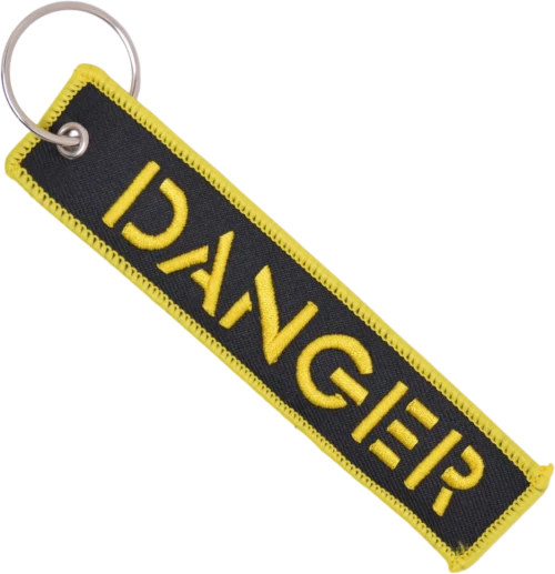 Μπρελόκ Υφασμάτινο με κέντημα danger