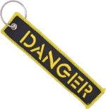 Μπρελόκ Υφασμάτινο με κέντημα danger