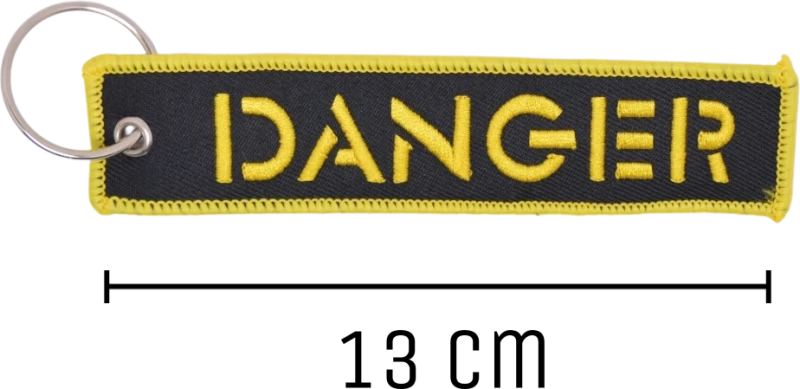 Μπρελόκ Υφασμάτινο με κέντημα danger
