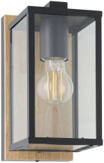 Φωτιστικό Επίτοιχο Eglo 900289 BUDRONE Καφέ (Brown)|Μαύρο Ματ (Black Mat)
