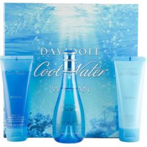 Davidoff-Cool Water Woman Great Gift Set EDT 100 ml body lotion 75 ml Cool Water and Cool Water Shower Gel 75 ml-100ml