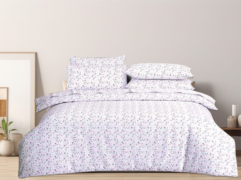 Παπλωματοθήκη Φανελένια Εμπριμέ Anemone 100% Cotton Γαρύφαλλο - 160x240