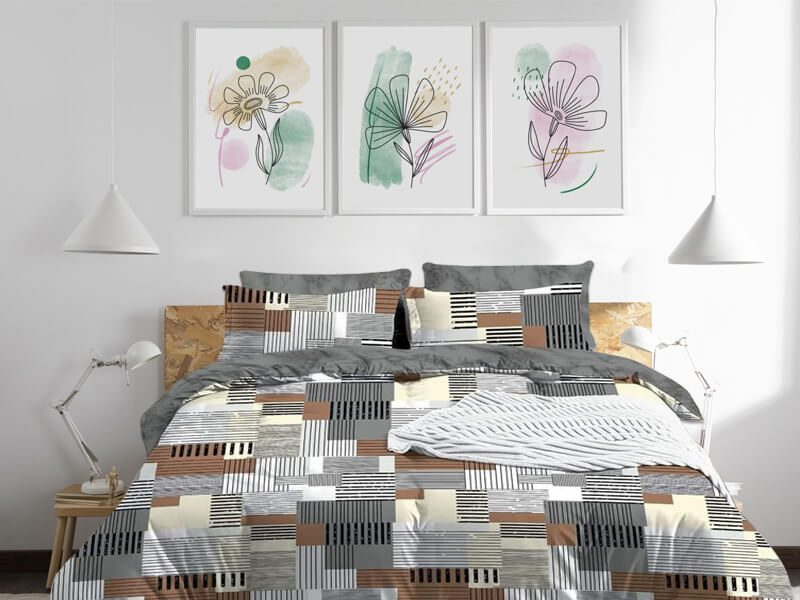 Σετ Σεντόνια Πολύχρωμα 100% Βαμβακερά Γαρύφαλλο - 160x260, Χωρίς Λάστιχο