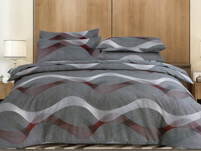 Σετ Σεντόνια Triple Curves 100% Βαμβακερά Reactive One Color Γαρύφαλλο - 160x260, Χωρίς Λάστιχο