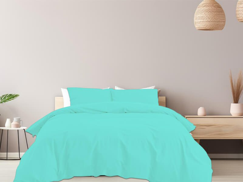 Σετ Παπλωματοθήκη Μονόχρωμη 100% Βαμβακερή Γαρύφαλλο - Τυρκουάζ, 160x240