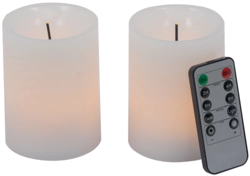 Artekko Flame Λευκά Κεριά Led με Τηλεχειριστήριο (7.6x7.6x10.2)cm 2pcs Artekko 480319-WHIT