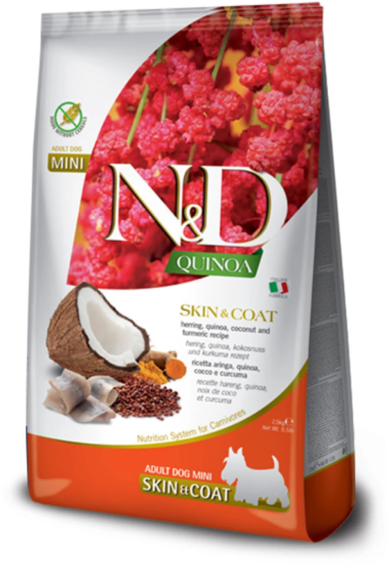 N+D Dog Quinoa Skin + Coat Herring + Coconut Adult Mini 7kg
