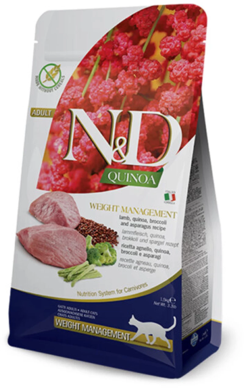 N+D Cat Weight Management Quinoa + Lamb Adult 1,5kg