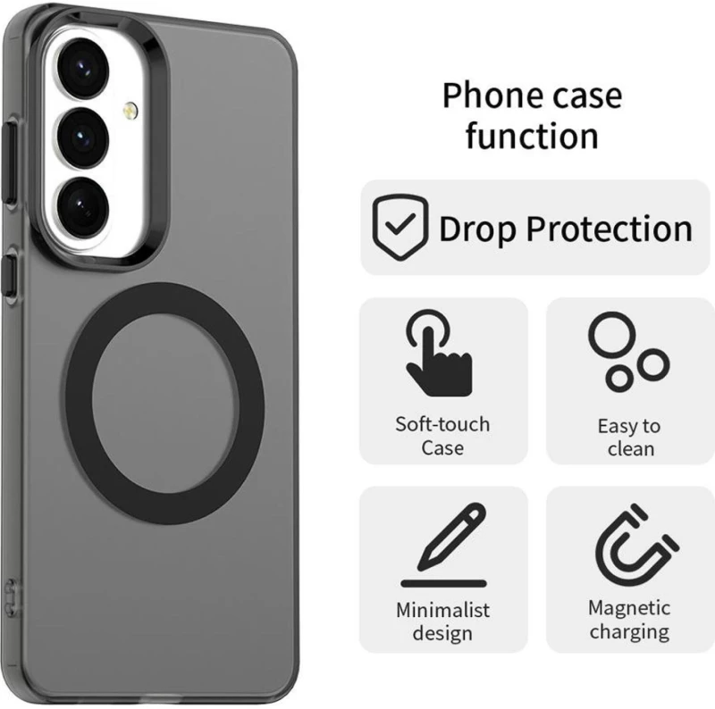 Θήκη Samsung Galaxy S26 Plus Techsuit CandyCase Σκληρή Ημιδιάφανη με MagSafe - Black (5949419341661)