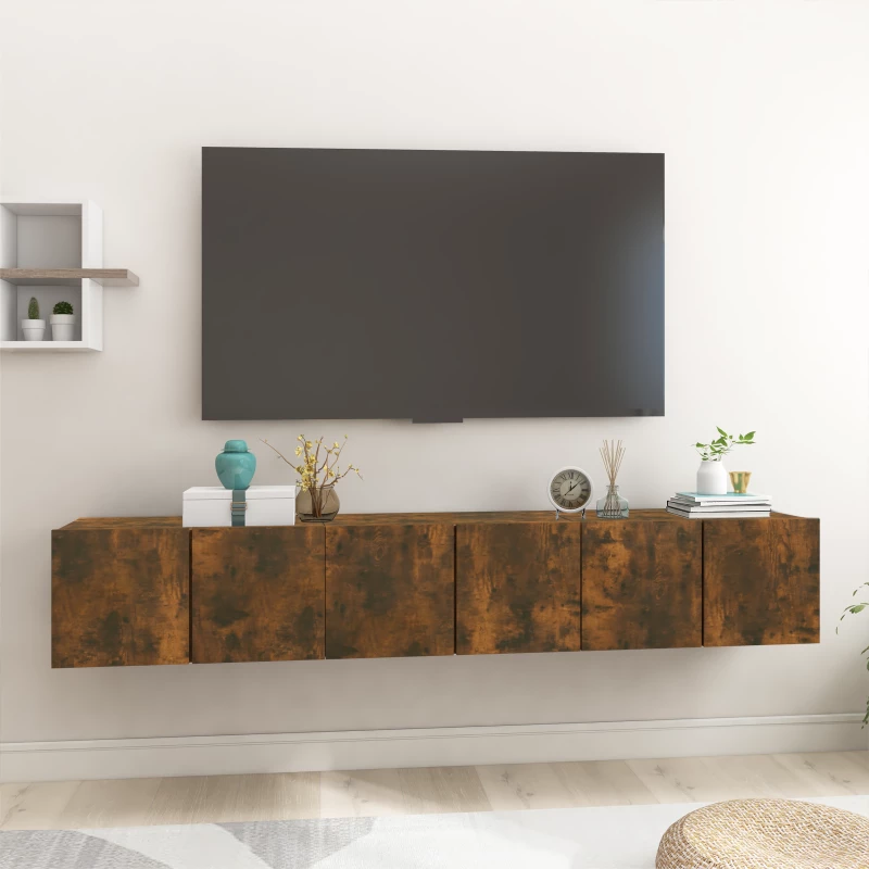 vidaXL Ντουλάπια Τηλ. Κρεμαστά Καπνιστή Δρυς 60x30x30 εκ Επεξ. Ξύλο