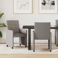 vidaXL Καρέκλες Φαγητού με Ρόδες 2 pcs Taupe 58 x 65 x 94 εκ ύφασμα