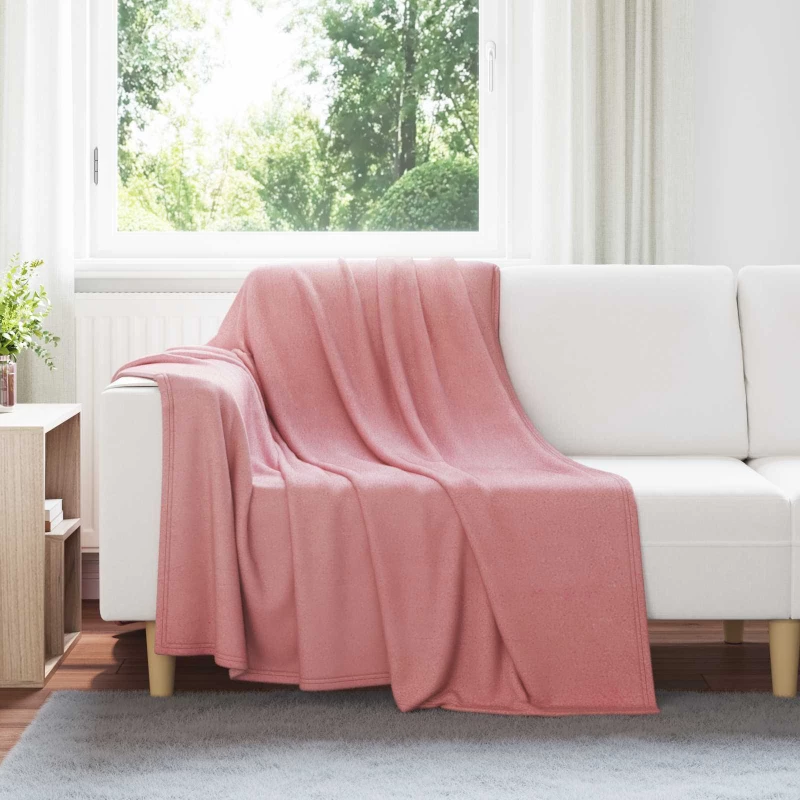 vidaXL Κουβέρτα Ροζ 200 x 150 cm Μαλλί