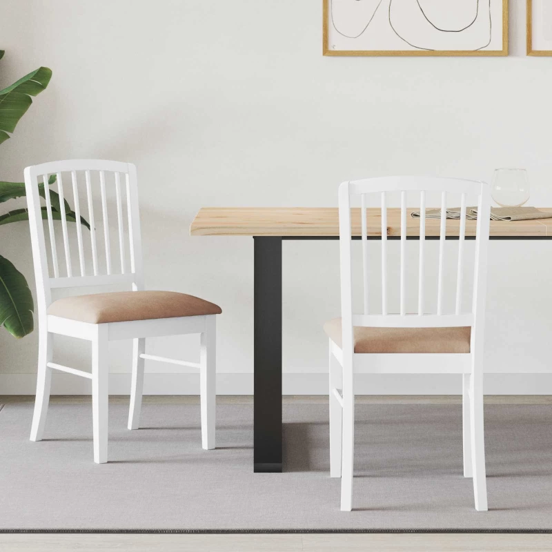 vidaXL Καρέκλες φαγητού 2 pcs Λευκό 50 x 52,5 x 91 εκ
