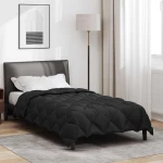 vidaXL Χειμερινό Παπλωματοθήκη Μαύρο 200 x 135 εκ. Μικροΐνες