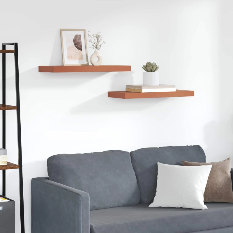 vidaXL Ράφι Τοίχου 2 pcs Κόκκινο 60 x 23 x 4 εκ. Επεξεργασμένο ξύλο