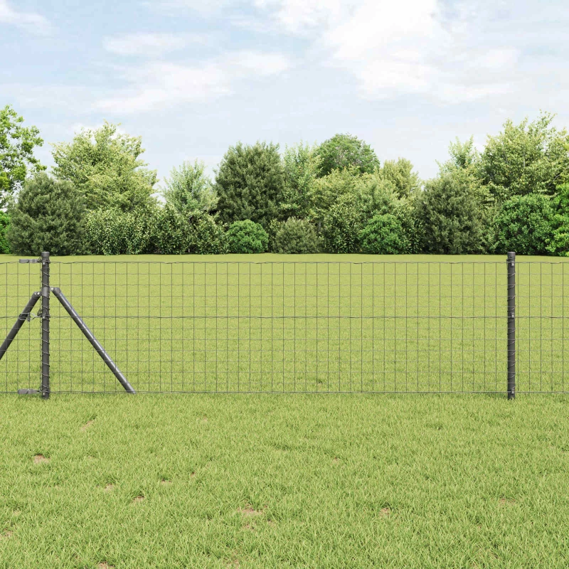vidaXL Στύλος Περιφράξεων 2 pcs Γκρι 70 cm Ατσάλι με Επικάλυψη Πούδρας